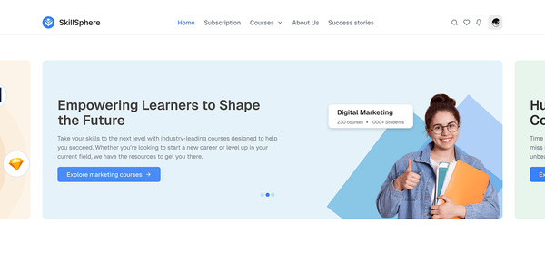 SkillSphere: Complete Shadcn LMS Template for Online Learning